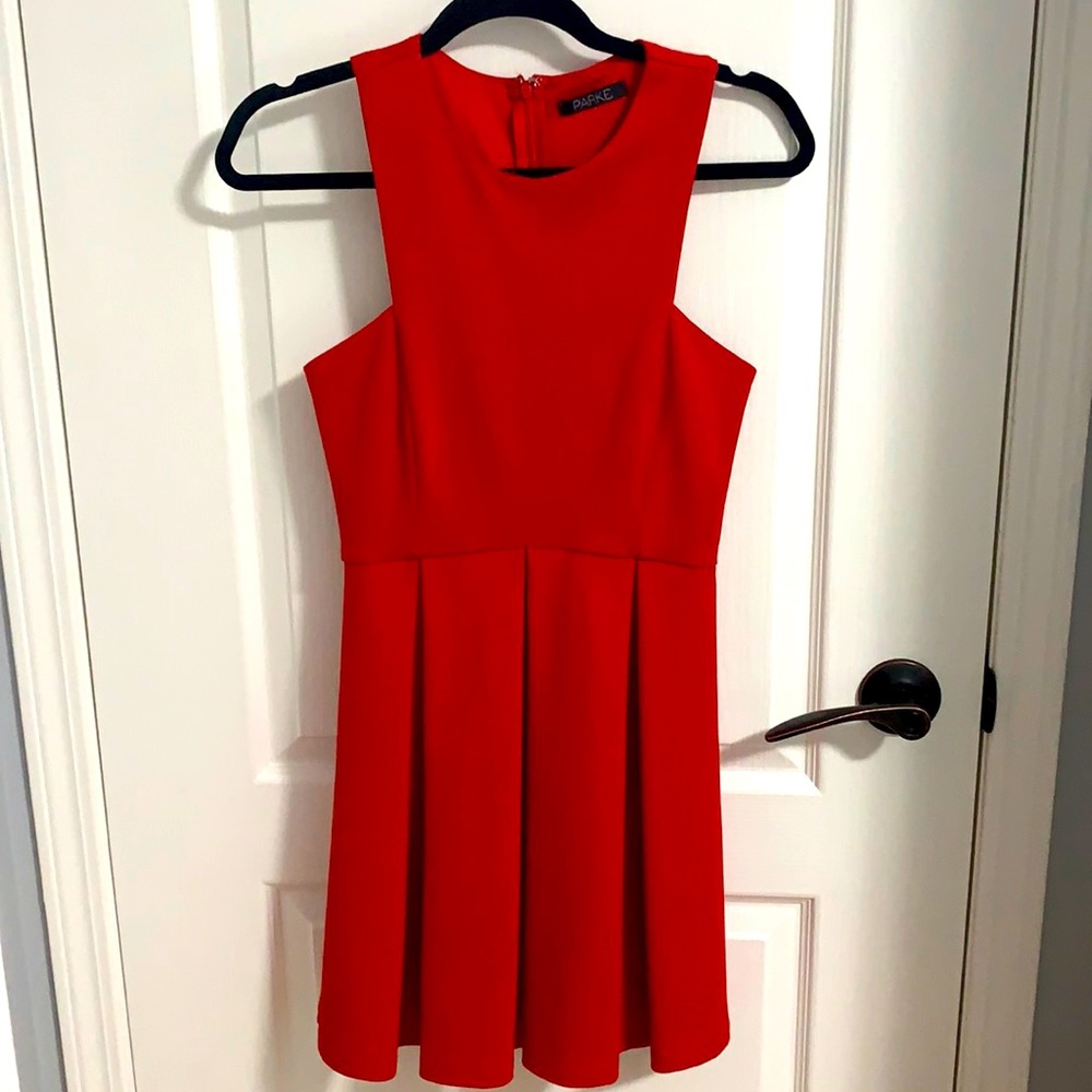Red party dress